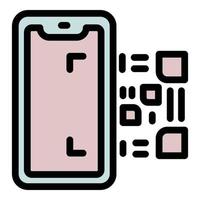 digitalize o vetor de contorno do ícone do smartphone. scanner de tela
