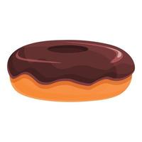 ícone de rosquinha de chocolate para viagem, estilo cartoon vetor