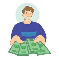 ícone de compensação de dinheiro, desenho animado e estilo simples vetor