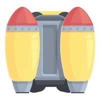 vetor de desenhos animados de ícone de jetpack de fogo. impulso de foguete