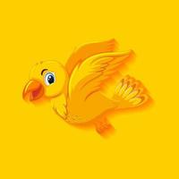 personagem de desenho animado de pássaro amarelo fofo vetor