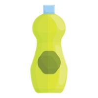 ícone de garrafa de plástico biodegradável, estilo cartoon vetor