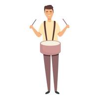 vetor de desenhos animados de ícone de baterista de rua. pessoas da música