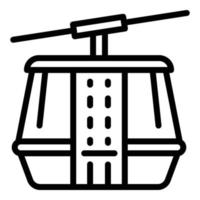 ícone do teleférico da montanha, estilo de estrutura de tópicos vetor