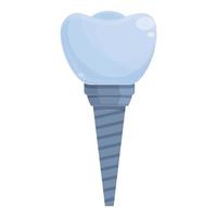vetor de desenho de ícone de implante de dente de raiz. coroa dentária