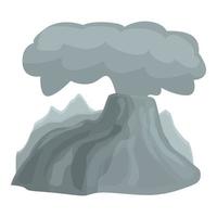vetor de desenhos animados do ícone da cratera do vulcão. erupção vulcânica