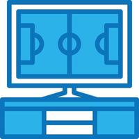 entretenimento de canal de esportes de tv de futebol - ícone azul vetor