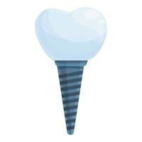 vetor de desenho de ícone de implante dentário modelo. coroa de dente