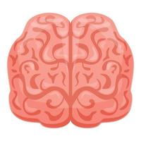 ícone frontal do cérebro humano, estilo cartoon vetor