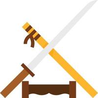 katana samurai blade arma japão - ícone plano vetor