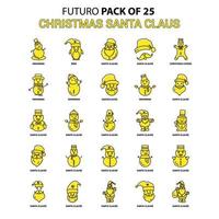 conjunto de ícones de natal papai noel amarelo futuro pacote de ícones de design mais recente vetor