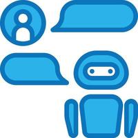 mensagem chatbot ai inteligência artificial - ícone azul vetor