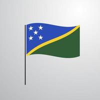 Ilhas Salomão acenando a bandeira vetor