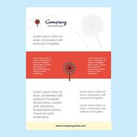 layout de modelo para lollypop comany perfil apresentações de relatório anual folheto brochura vector background