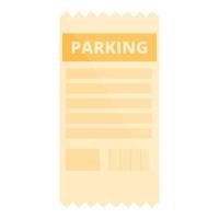 ícone de bilhete de estacionamento pago, estilo cartoon vetor
