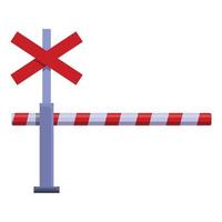 ícone de precaução de barreira ferroviária, estilo cartoon vetor