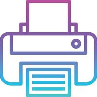 acessório de computador de papel de impressão de impressora - ícone de gradiente vetor