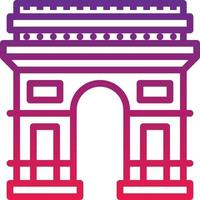 o arco do triunfo paris frança edifício histórico - ícone de gradiente vetor
