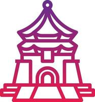 chiang kai shek memorial hall taipei marco de taiwan - ícone de gradiente vetor