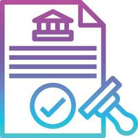 bancário de empréstimo de carimbo de documento aprovado - ícone de gradiente vetor