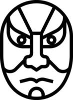 máscara kabuki agindo dramático japão - ícone de contorno vetor