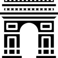 o arco do triunfo paris frança edifício histórico - ícone sólido vetor