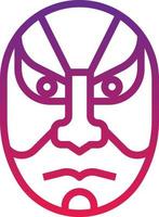 máscara de kabuki agindo dramático japão - ícone de gradiente vetor