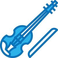 violino música instrumento musical - ícone azul vetor