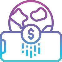 banco de dinheiro digital para pagamento móvel - ícone de gradiente vetor