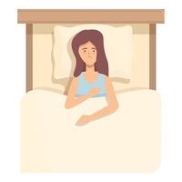 vetor de desenhos animados de ícone de insônia de menina. saúde do sono