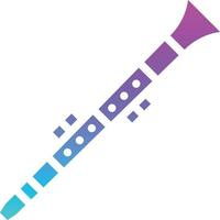 instrumento musical clarinete - ícone de gradiente sólido vetor