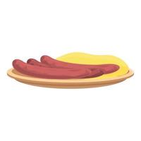 vetor de desenhos animados de ícone de salsicha alemã. comida garfo bratwurst