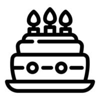ícone de festa de bolo de aniversário, estilo de estrutura de tópicos vetor