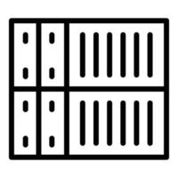ícone do contêiner de carga portuária, estilo de estrutura de tópicos vetor