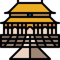 lugar proibido de viagens à cidade china antiga - ícone de contorno preenchido vetor