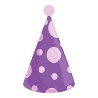 ícone roxo de chapéu de festa, estilo cartoon vetor