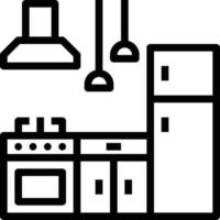 cozinha, forno, geladeira, pia - ícone de estrutura de tópicos vetor