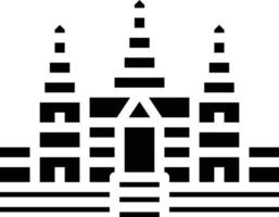 angkor wat camboja marco siem reap edifício - ícone sólido vetor