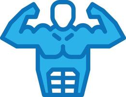 six pack dieta muscular nutrição aptidão - ícone azul vetor