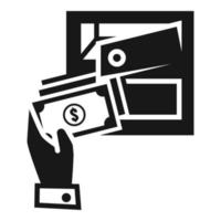 coloque o ícone do cofre de depósito de dinheiro, estilo simples vetor