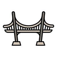 ícone da ponte do mar, estilo de estrutura de tópicos vetor
