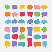 conjunto de formas coloridas de balões de fala vetor