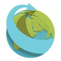 vetor de desenhos animados do ícone do globo. ao redor do mundo