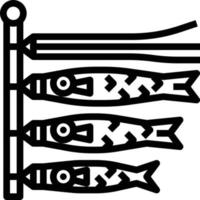 japonês de peixe koinobori - ícone de estrutura de tópicos vetor