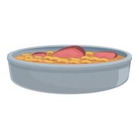 vetor de desenhos animados de ícone de sopa de macarrão de carne. comida portuguesa