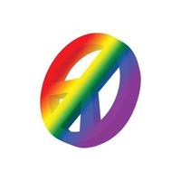 símbolo do Pacífico em ícone de desenho animado de cores do arco-íris vetor