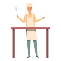 vetor de desenhos animados de ícone de comida online. aula de culinária