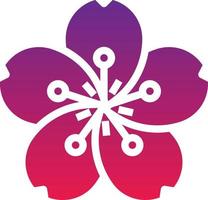 flor de sakura japoneses japoneses - ícone de gradiente sólido vetor