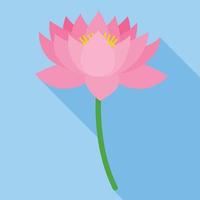 ícone da flor de lótus, estilo simples vetor