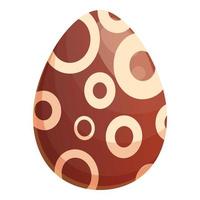 vetor de desenhos animados de ícone de ovo de chocolate círculo. doce escuro